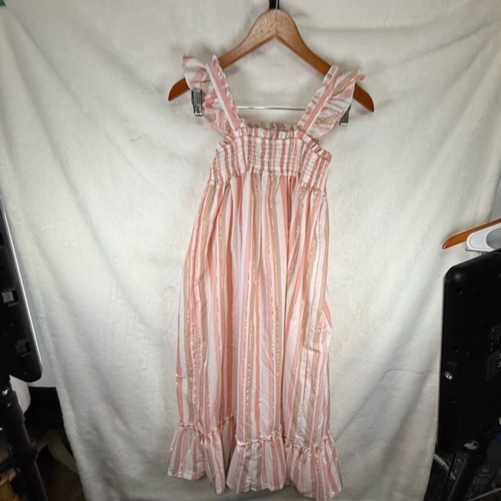 Haute Hippie Cute dress girls Kids Style Girls Dress Pink Striped Size 12 NWT